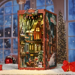 Christmas Street Corner DIY Book Nook Kit-1