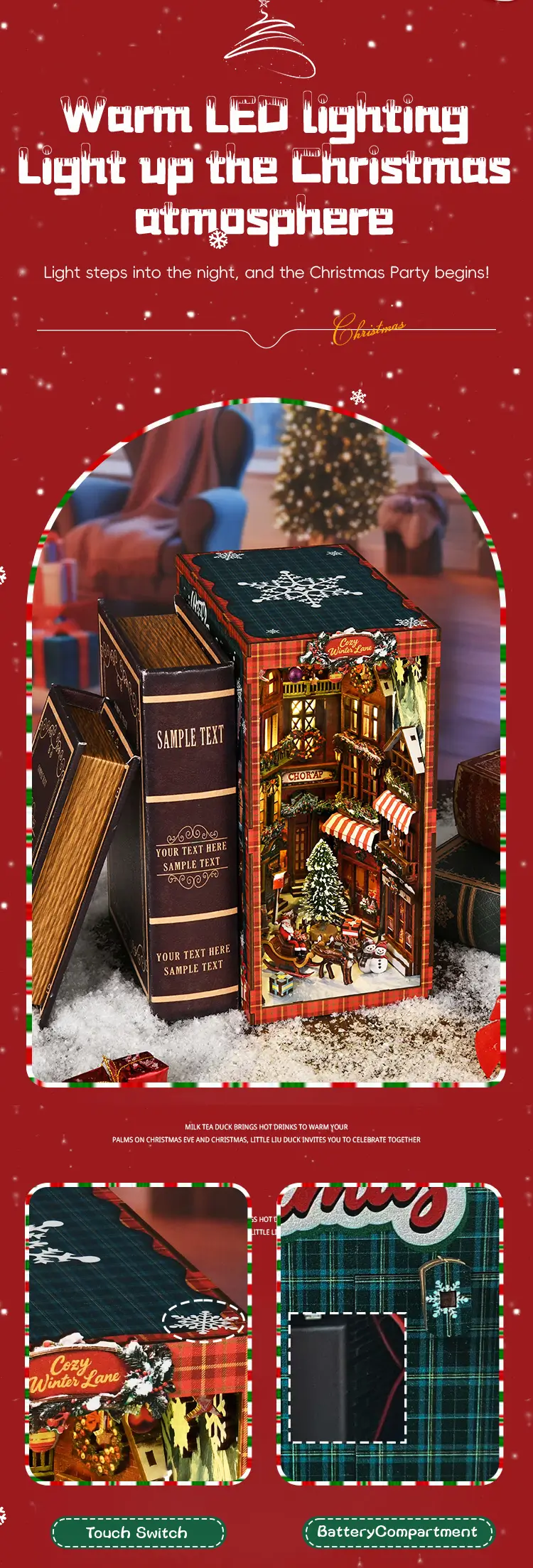 Christmas Street Corner DIY Book Nook Kit Introduction-3