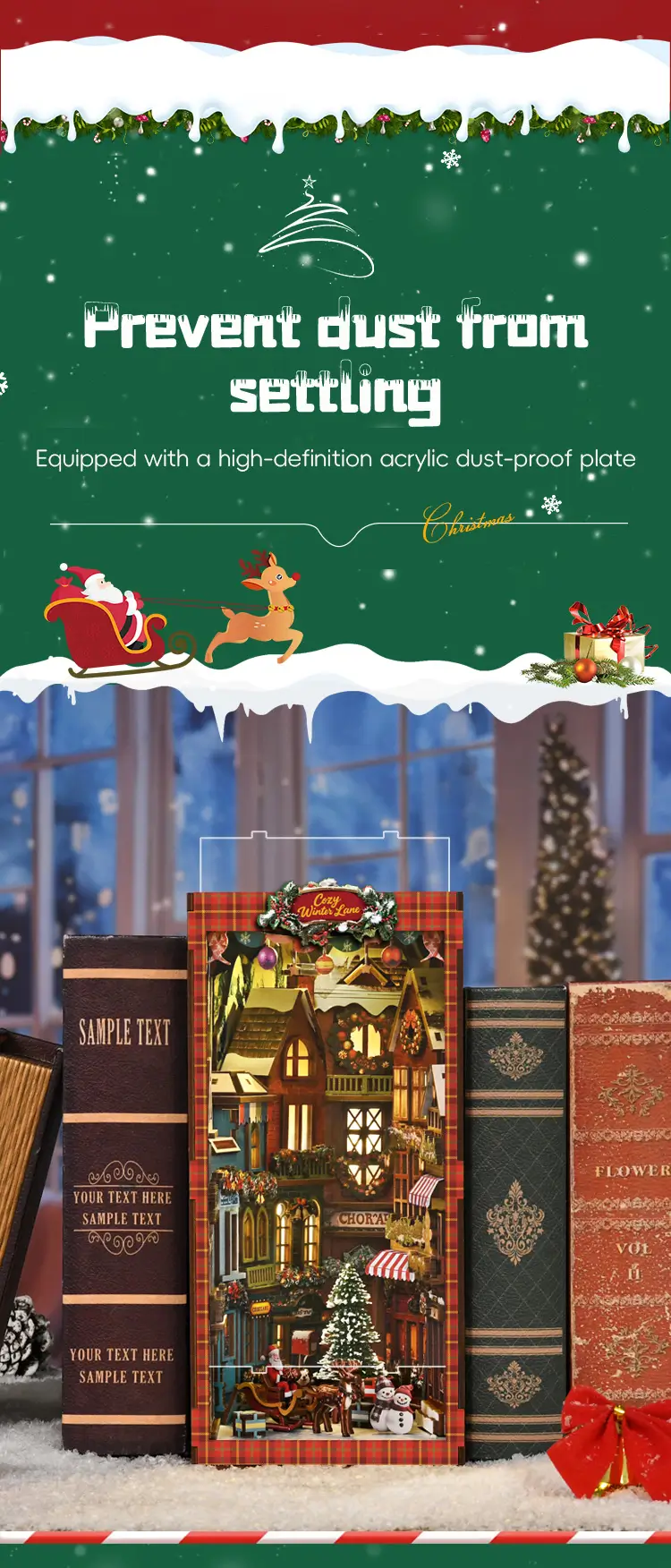Christmas Street Corner DIY Book Nook Kit Introduction-4