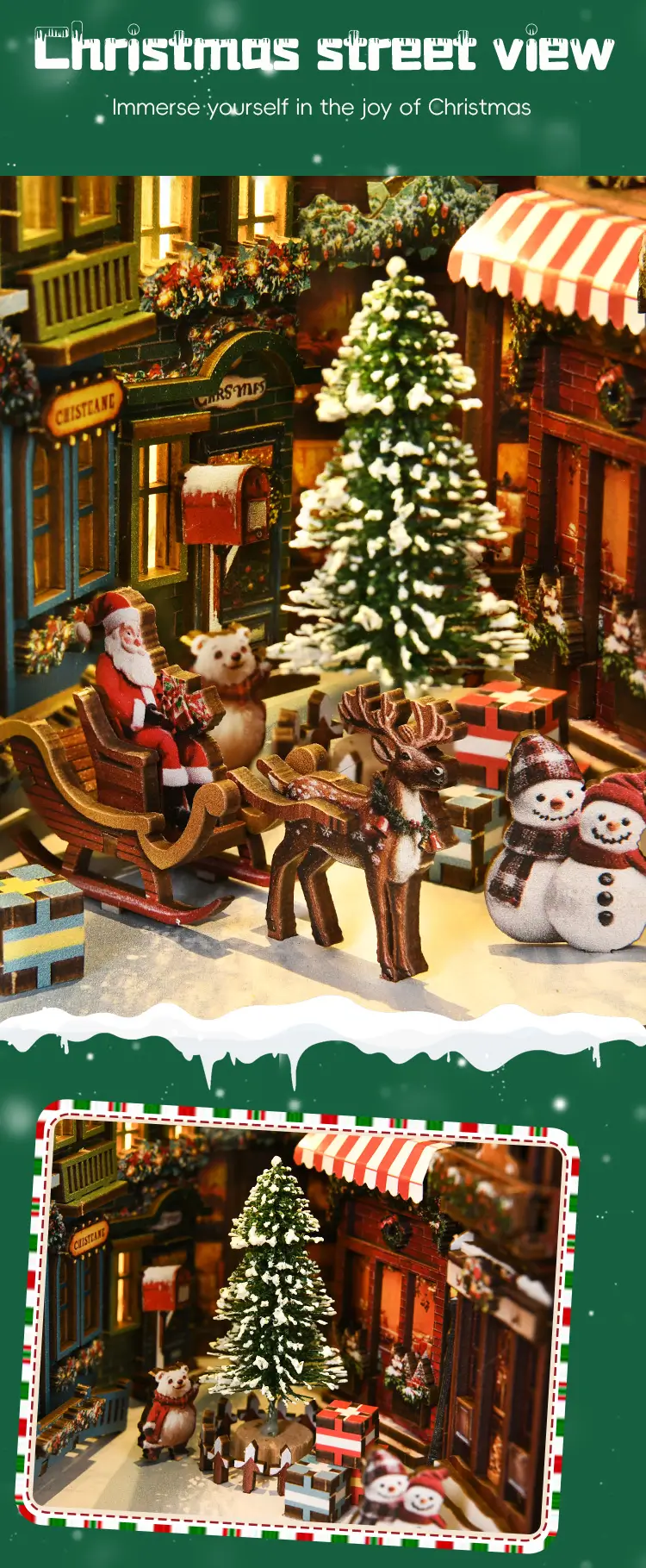 Christmas Street Corner DIY Book Nook Kit Introduction-5