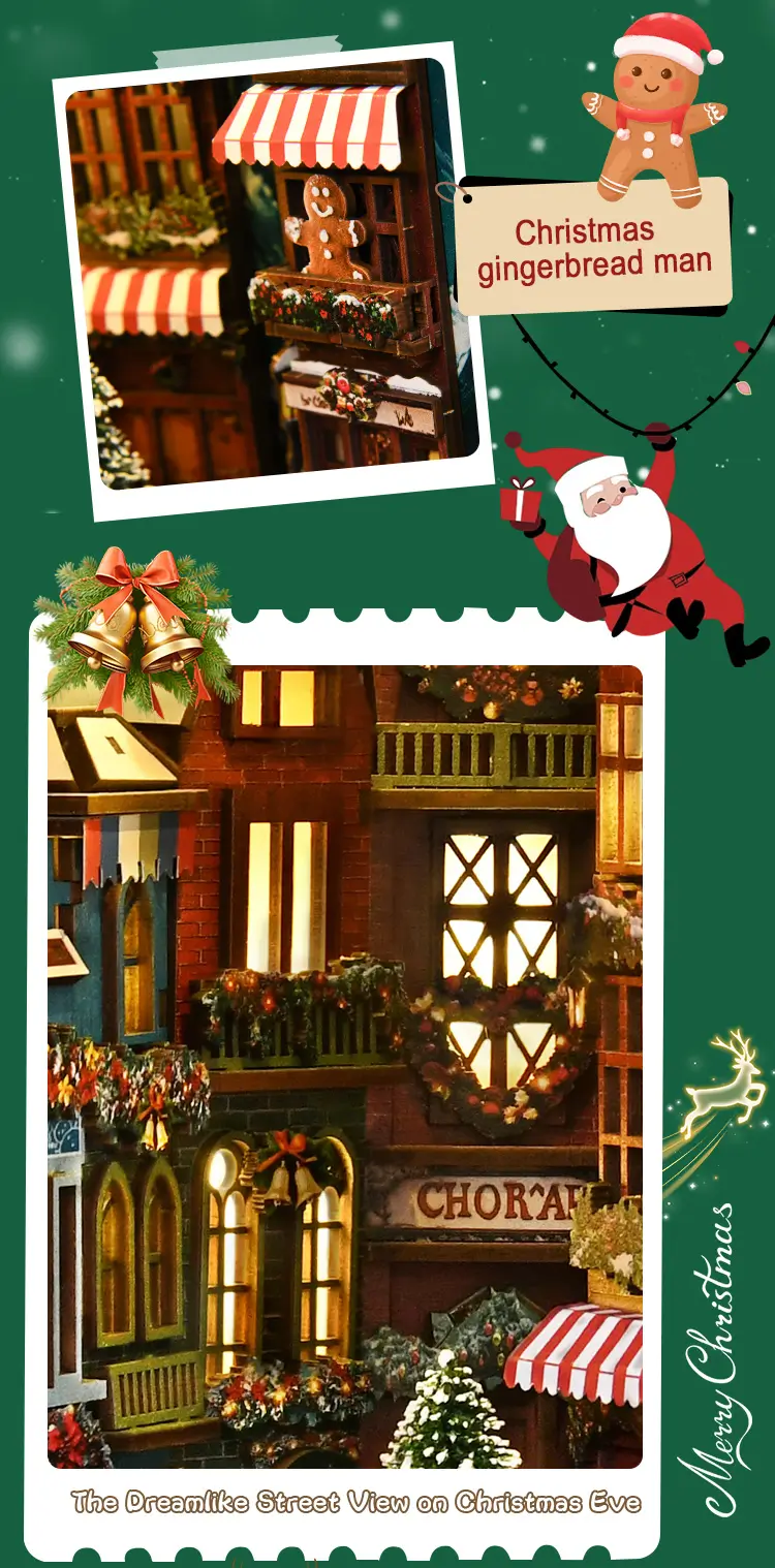 Christmas Street Corner DIY Book Nook Kit Introduction-6