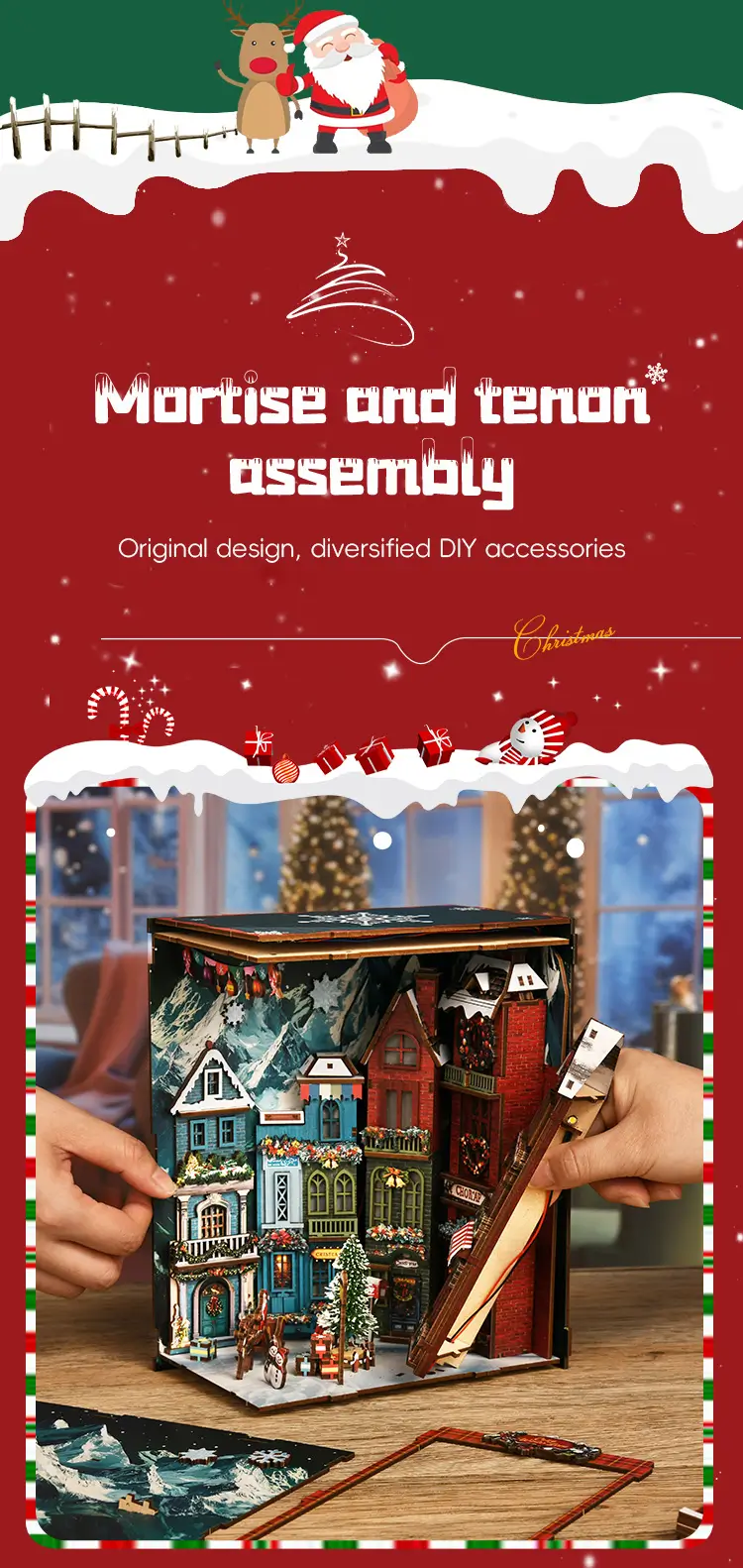 Christmas Street Corner DIY Book Nook Kit Introduction-7