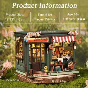 Flower Shop DIY Miniature House Kit-2