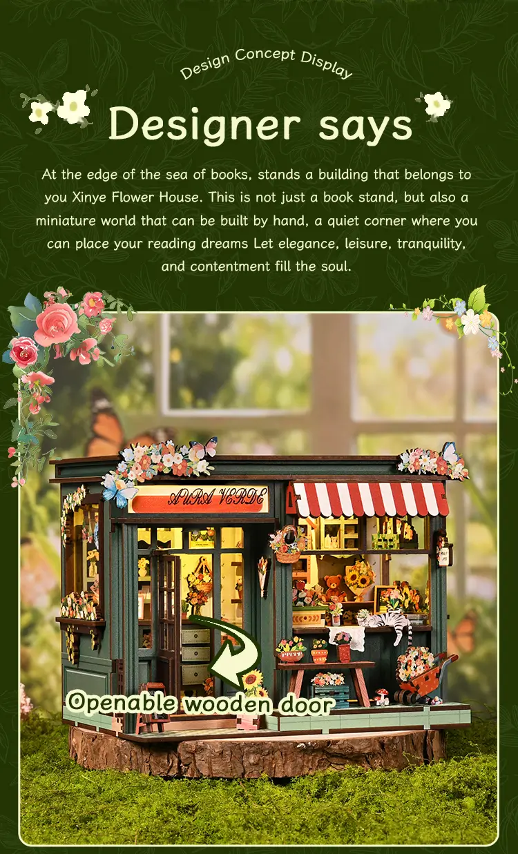 Flower Shop DIY Miniature House Kit Introduction-2
