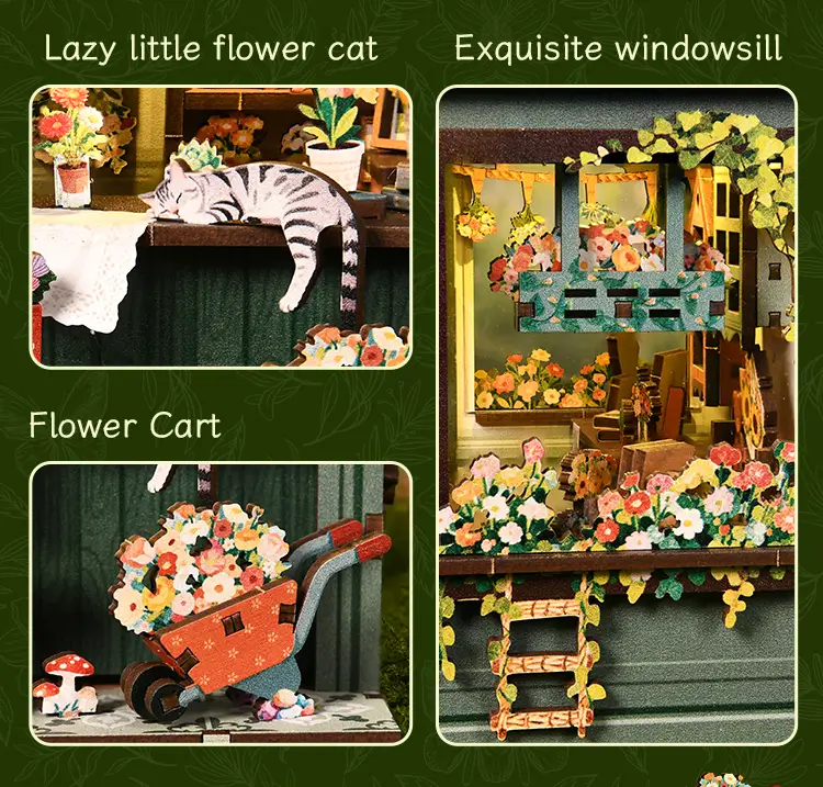 Flower Shop DIY Miniature House Kit Introduction-5