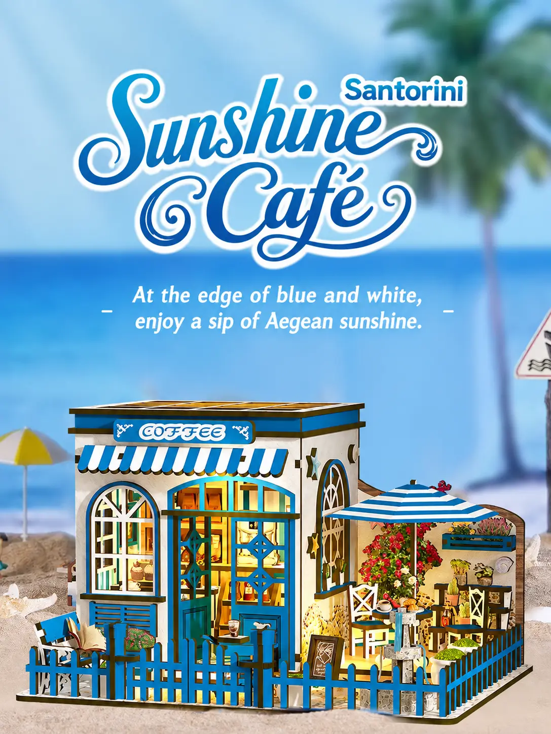 Santorini Cafe DIY Miniature House Kit Introduction-1