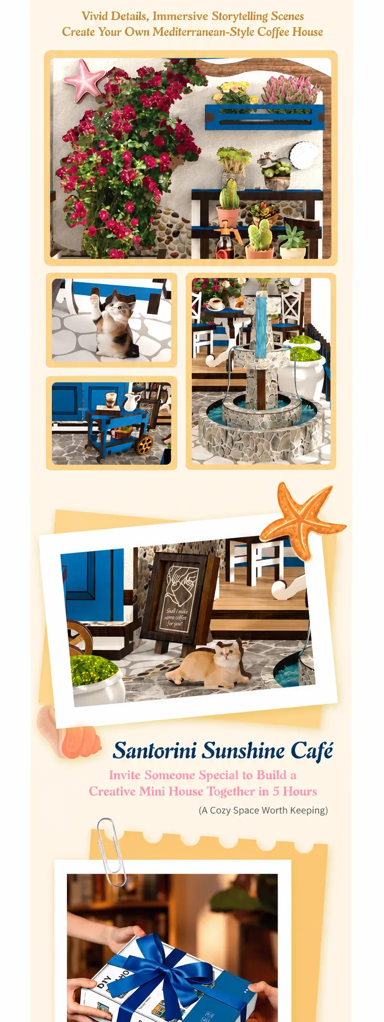 Santorini Cafe DIY Miniature House Kit Introduction-5