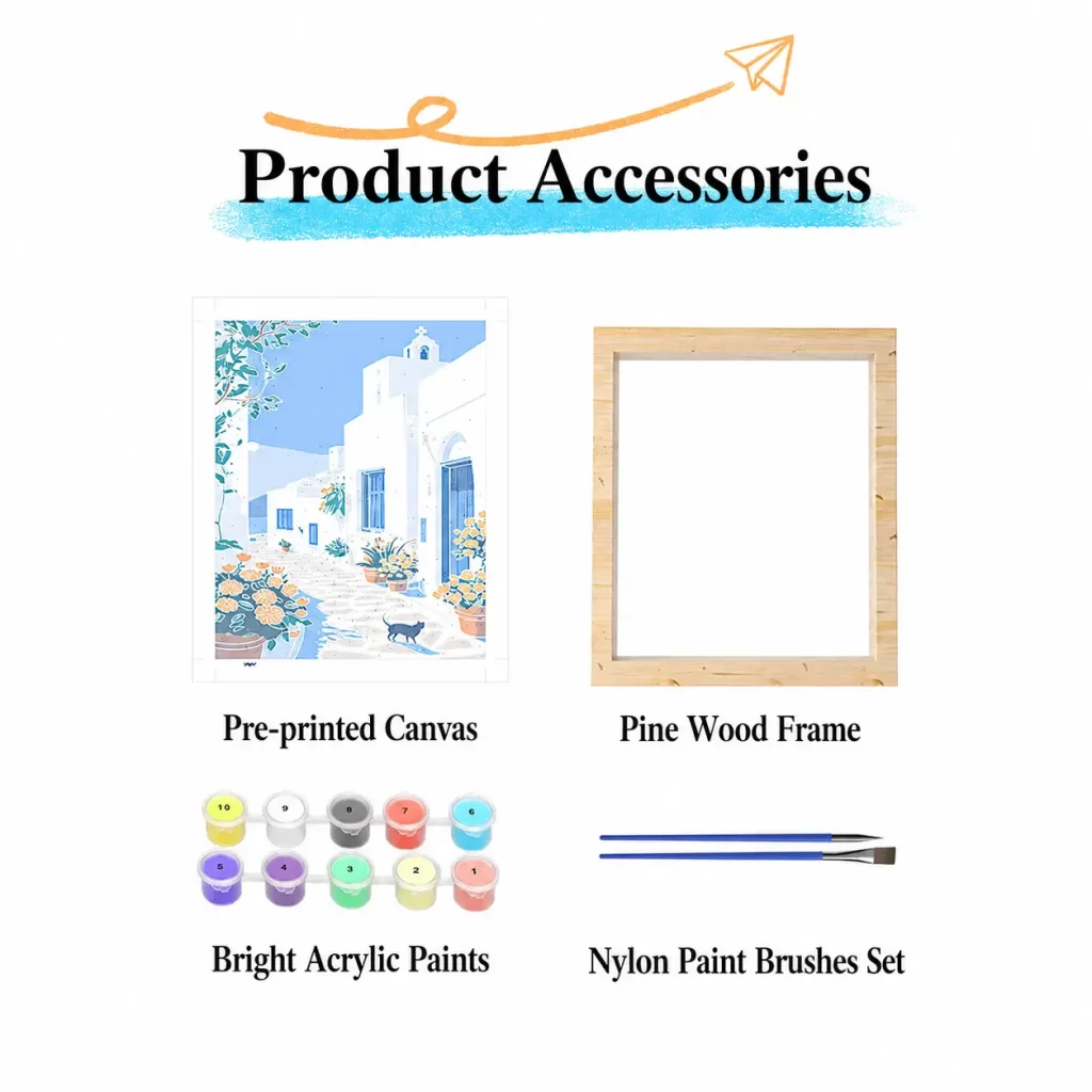 Travel Landscape Paint by Numbers Kit-.Product Accessories