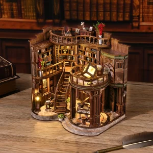 Vintage Library DIY Dollhouse Kit-1