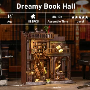 Vintage Library DIY Dollhouse Kit-2