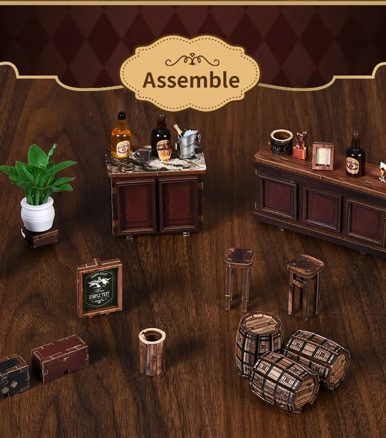 Vintage Tavern DIY Doll House Kit Introduction (4)