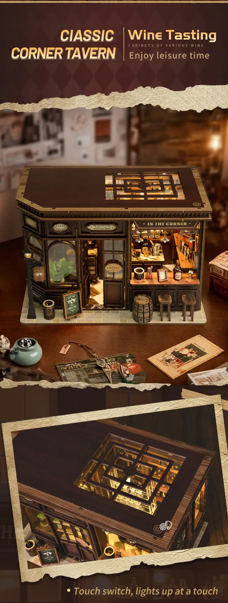 Vintage Tavern DIY Doll House Kit Introduction (5)