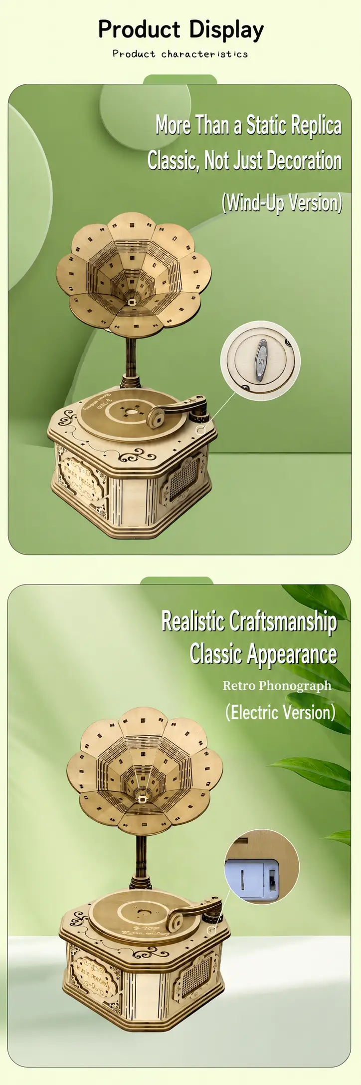 Vintage Gramophone 3D Wooden Puzzle-Product Details-2